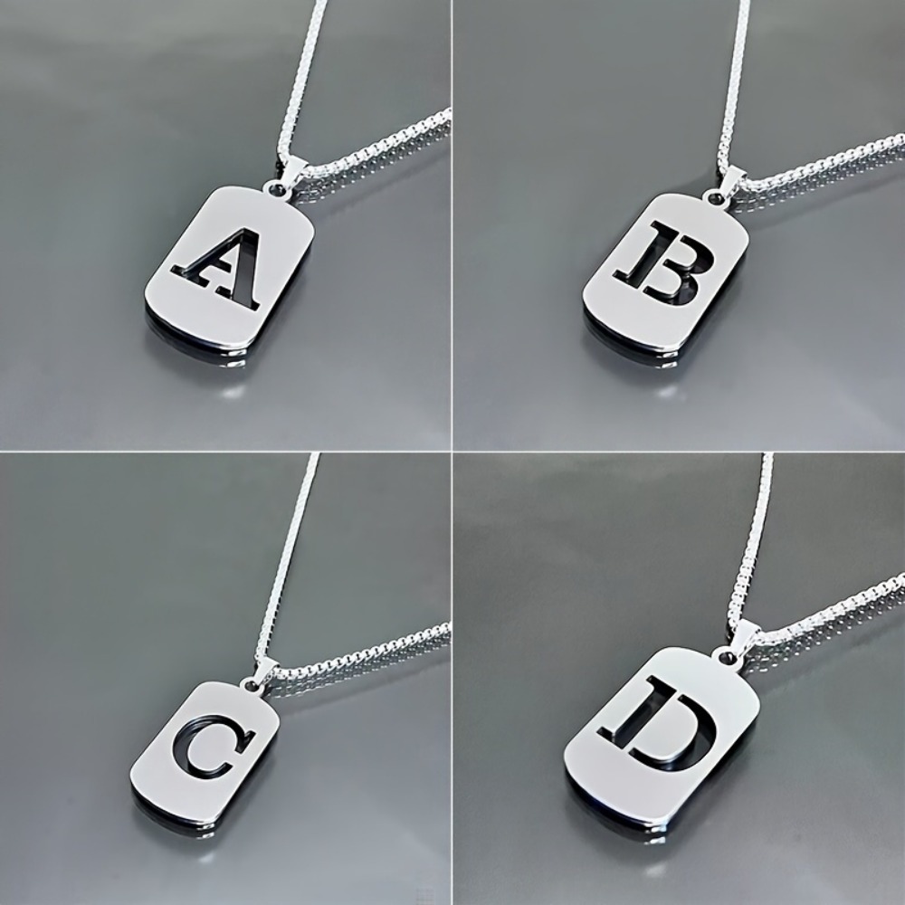 Stainless steel Men Women Pendant Necklace Hollow 26 Mother Without Plating Design Style Hip Hop Chain for Daily Wear and Gift pen gpt
