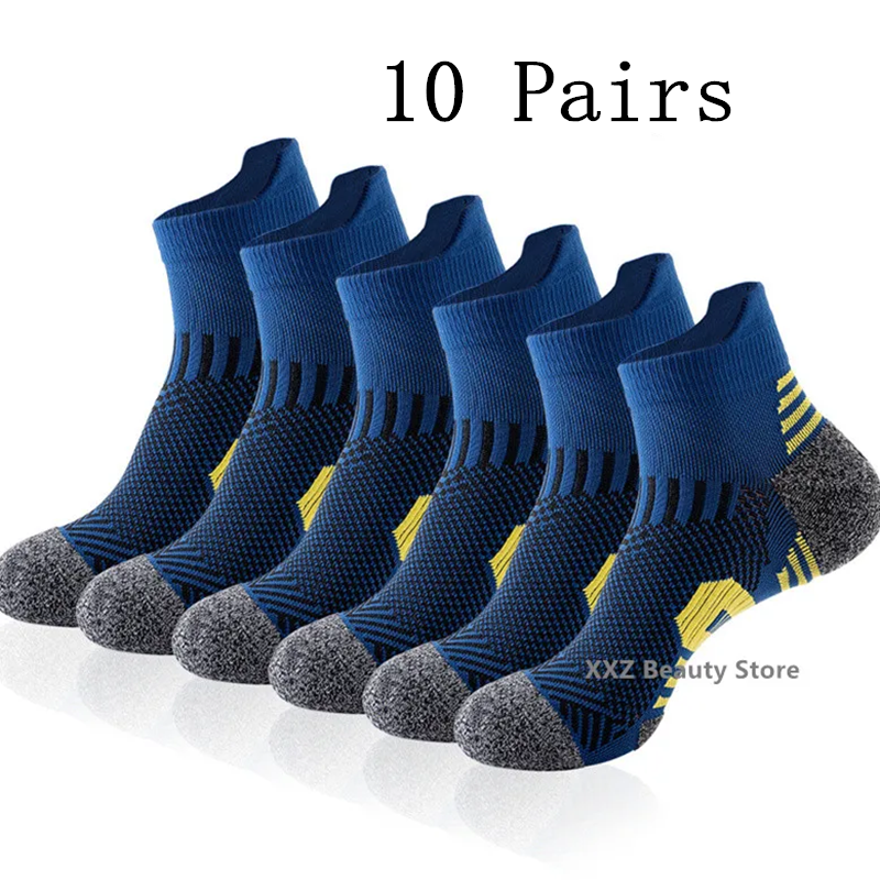 Professional 1/5/10 Pairs Socks For Men Women Fitness Sports Socks Towel Bottom Non-Slip Running Socks Quick-Dry For Man 39-45