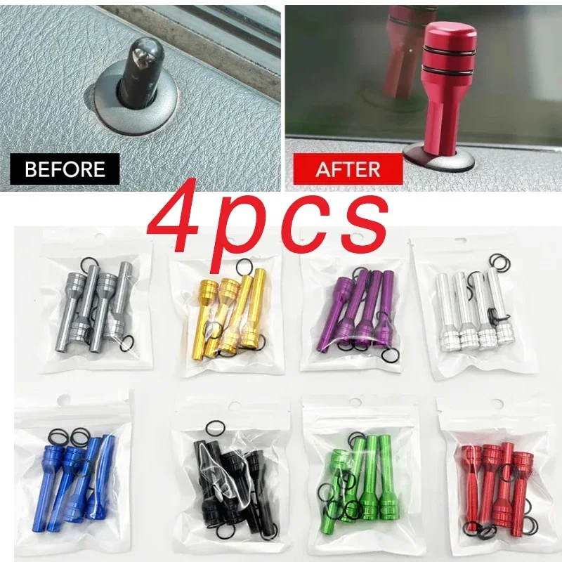 4PCS Universal Car Door Lock Pin Aluminum Alloy Security Rod Knob Pull Security Insurance AutoPicking Latch Pins for M4