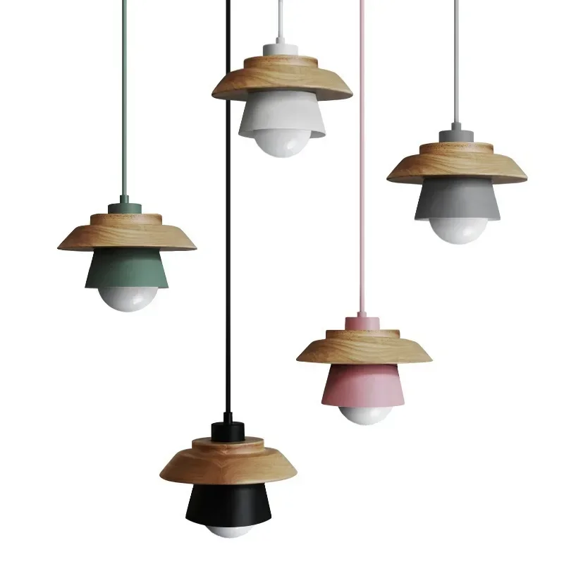 Nordic Restaurant Chandelier Modern Simple Personalized Porch Lights Aisle Creative Art Lamps Cafe Macaron Lamps Multiple Colors