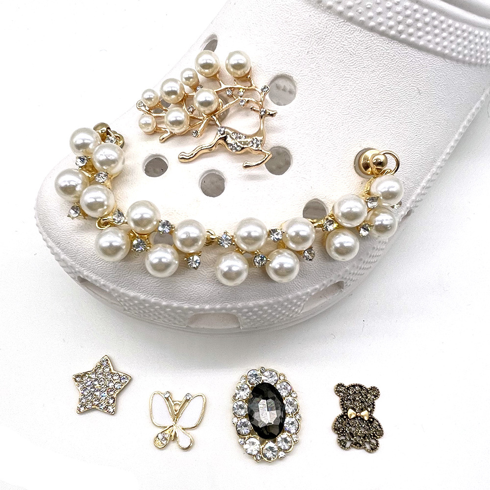 New 1PCS Shoe Decoration Shoe Charms Chain for for Women Diamond Shoes Charm for Clog Sandals Jewelry Shoe Accessories Women Man