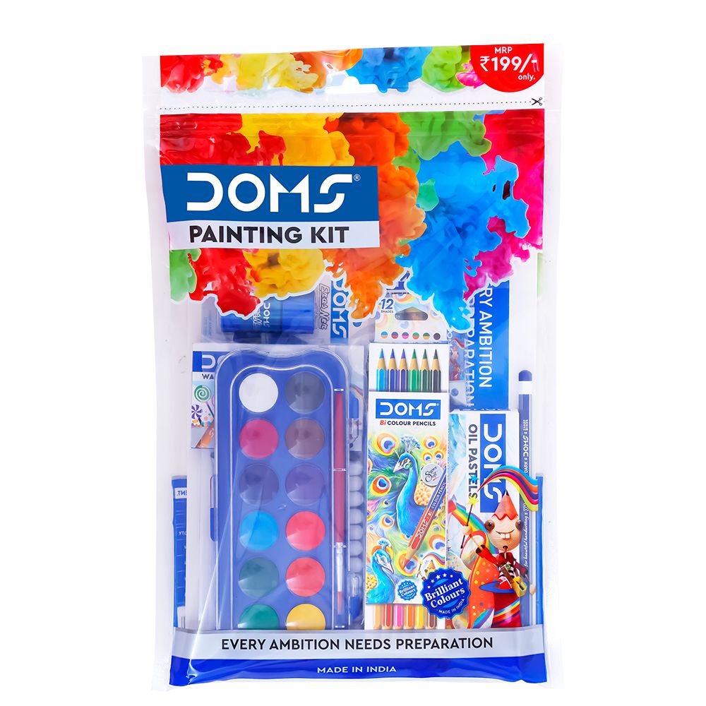 Doms Painting Kit || 9 Iteams In 1 Kit || Perfect Art Gift For Kids || Art Set For Kids