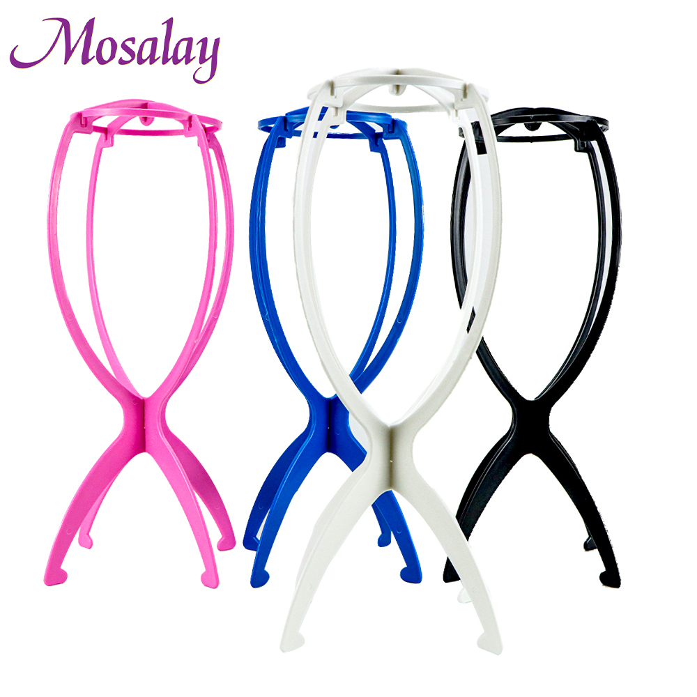 5PC Ajustable Colorful Wig Stands Folding Plastic Stable Durable Wig Holders High Quality Hairpiece Wig Hat Cap Display Tools