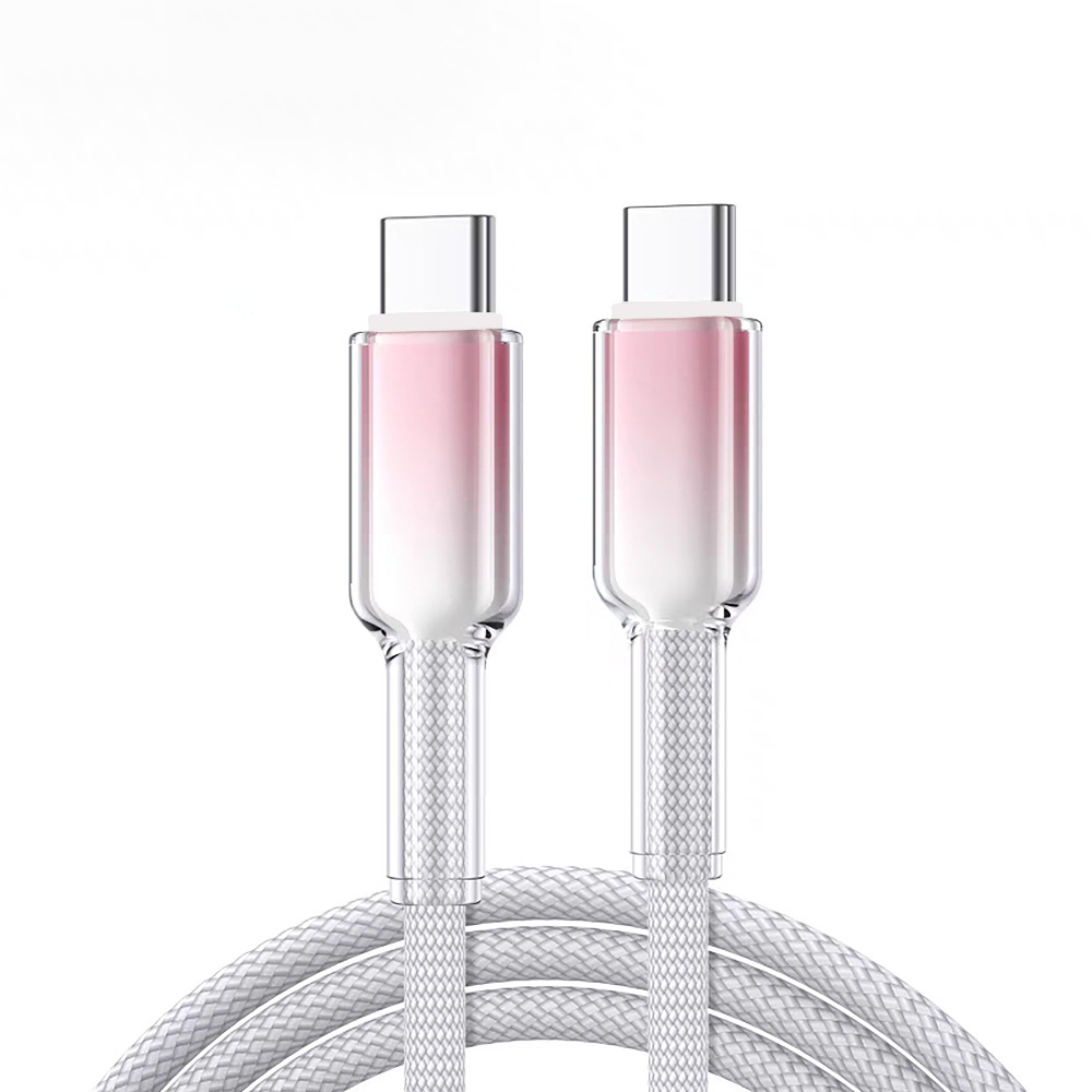 NNBILI Anti-overheat 65W Cable For iPhone 16 15 Pro Max Transparent Fast Charging Dual Type C Cable For Macbook
