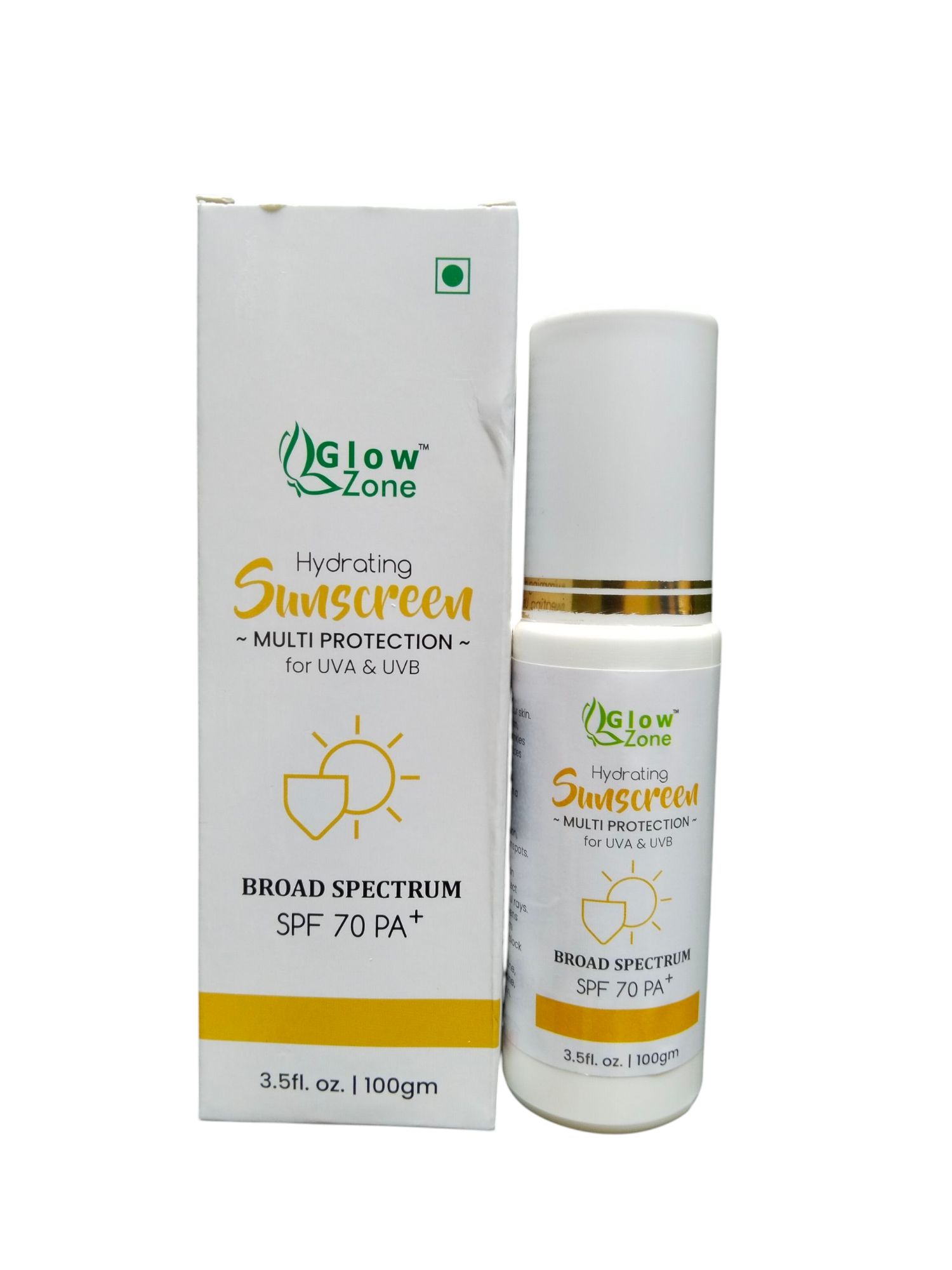 GlowZone Hydrating Sunscreen Cream 100ml SPF 70+