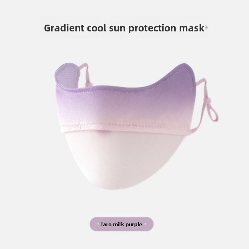 Summer new women's thin non-trace sunscreen mask, ice silk eye protection, simple breathable cool anti-UV mask