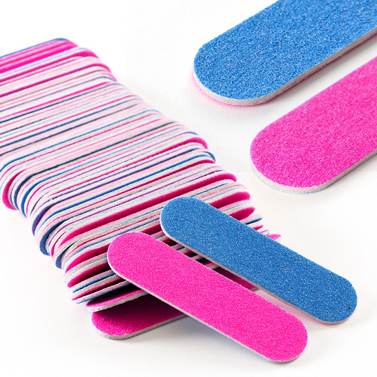 10/20/50/100/200 Pcs Disposable Mini Nail Files Red and Blue Small Rubbing Nail Tool Double Sided Emery Boards for Manicure Tool