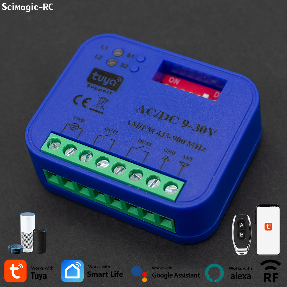WiFi Switch Smart Tuya Garage Door Gate Opener Controller Work With Alexa Echo Home SmartLife APP Controller RF 433mhz