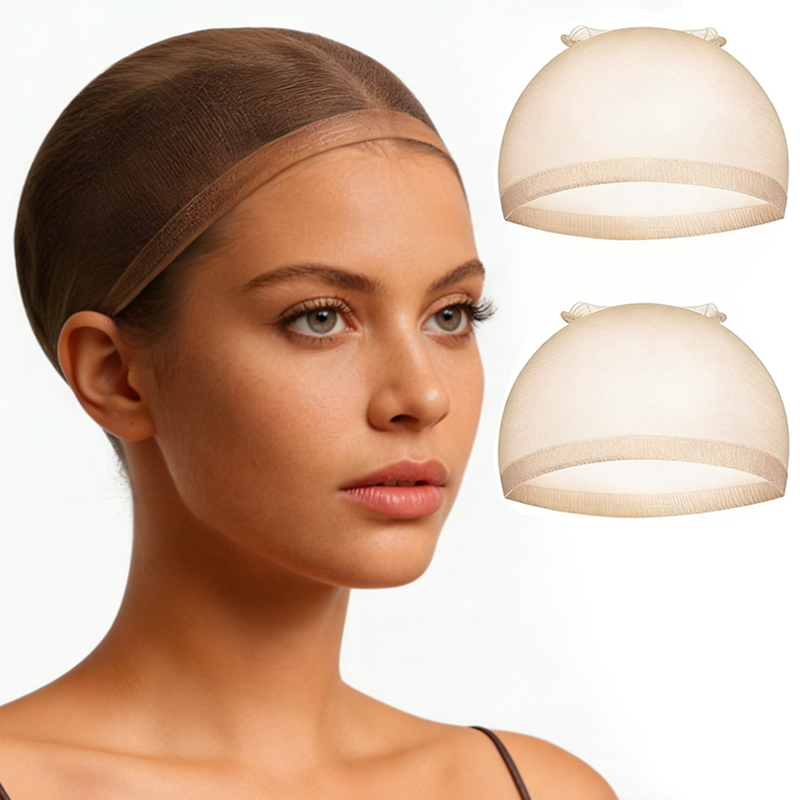 2/6/12 Pack Wholesale Ultra Thin Invisible HD Wig Cap for Lace Front - Sheer Nylon Stocking Cap Bulk for Women