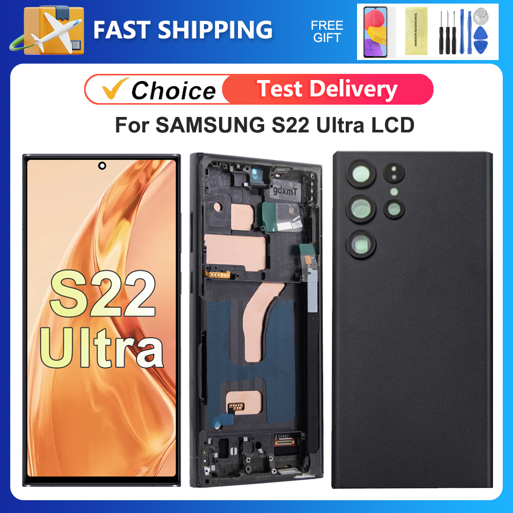 TFT S22 Ultra Screen with Frame for S22 Ultra 5G S908B S908B/DS LCD Display Touch Screen Digitizer Replacement