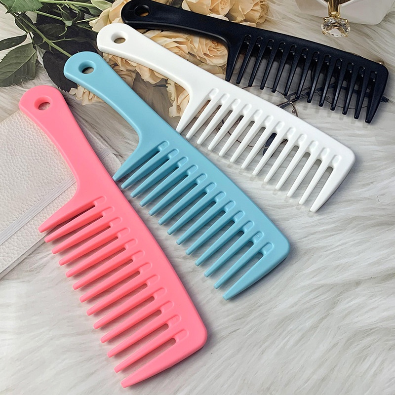 Heat Resistant Smooth Wide Tooth Plastic Hair Comb, Anti-Static Anti-Tangle Hairdressing Styling Tool For Men Women & Barbershop