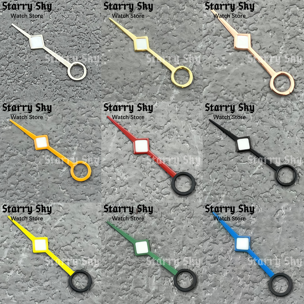 Starry Sky New Fashion 13mm GMT Watch Hands Watch Parts With Green Luminous Suitable For NH34 Automatic Movement Watch Accessory