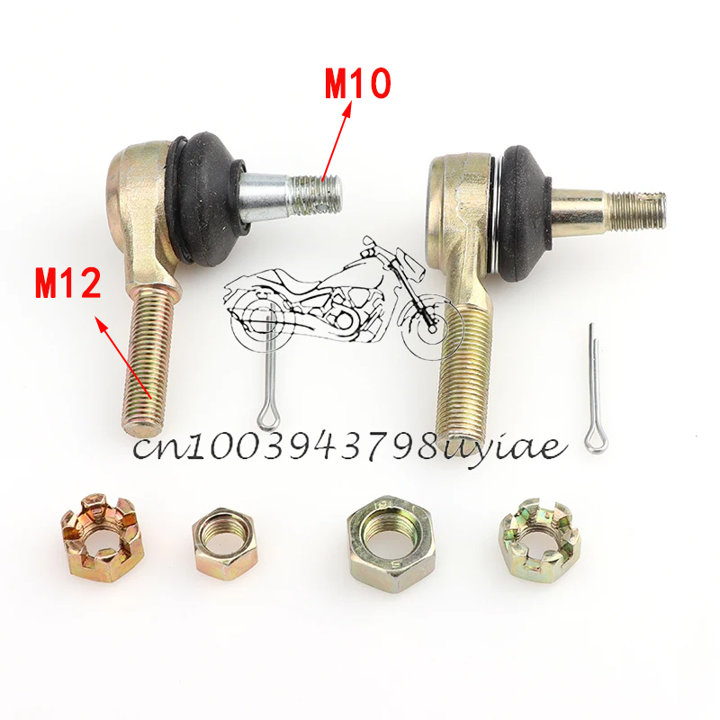 1 Pair M10-M12 Tie Rod End Kits For CF Moto 9030-101170 Zforce 500/800/1000 X6 ATV Steering Knuckle