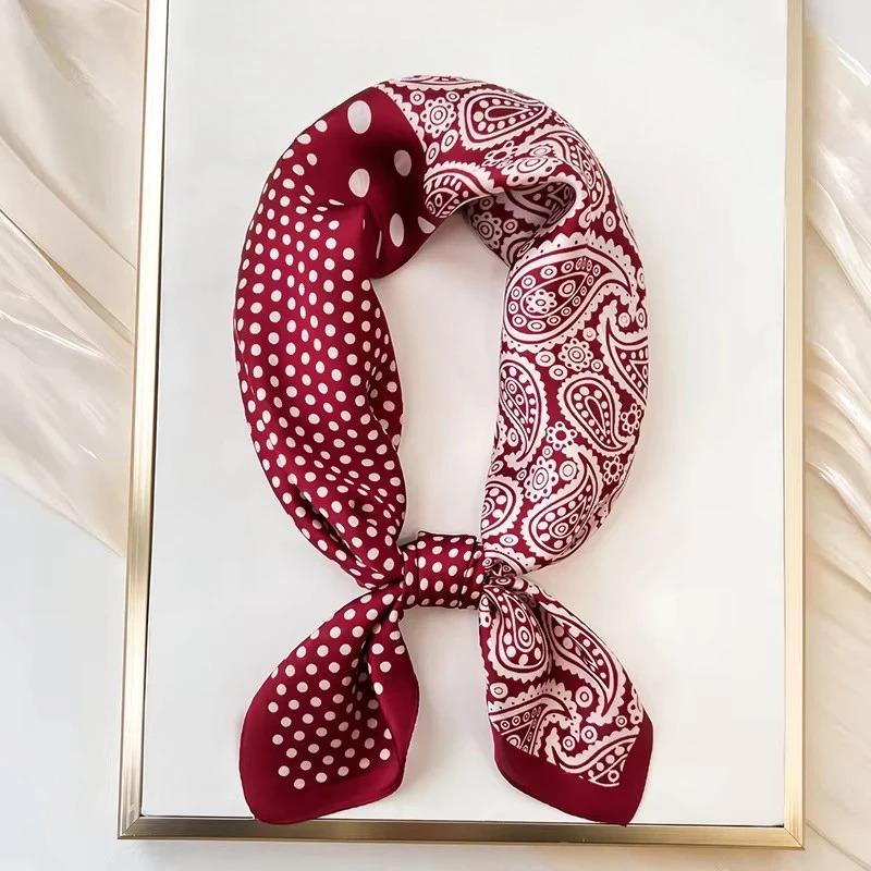 New Fashion Silk Scarf Neckerchief Women's Silk Square Scarf Purse Luxury Scarf for Women Designer Silk Headscarf