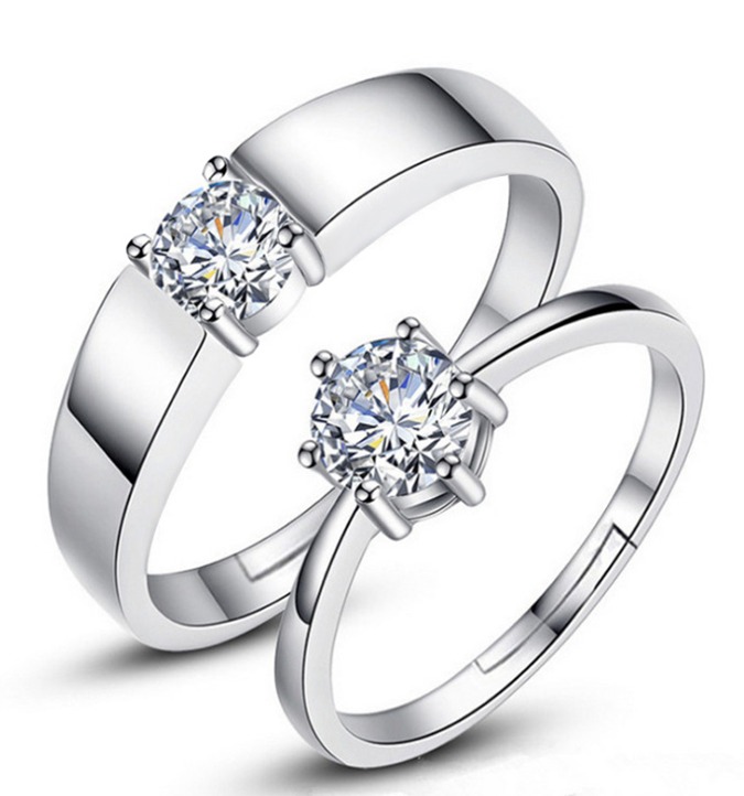 Stainless Steel Couple / Couples Adjustable Finger Rings - Unisex