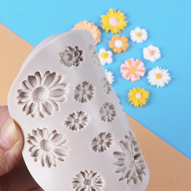 1pc 3D Daisy Flowers Silicone Mold Kitchen Baking Tool Sugarcraft Chocolate Fondant Cake Decor Birthday Wedding Party Supplies
