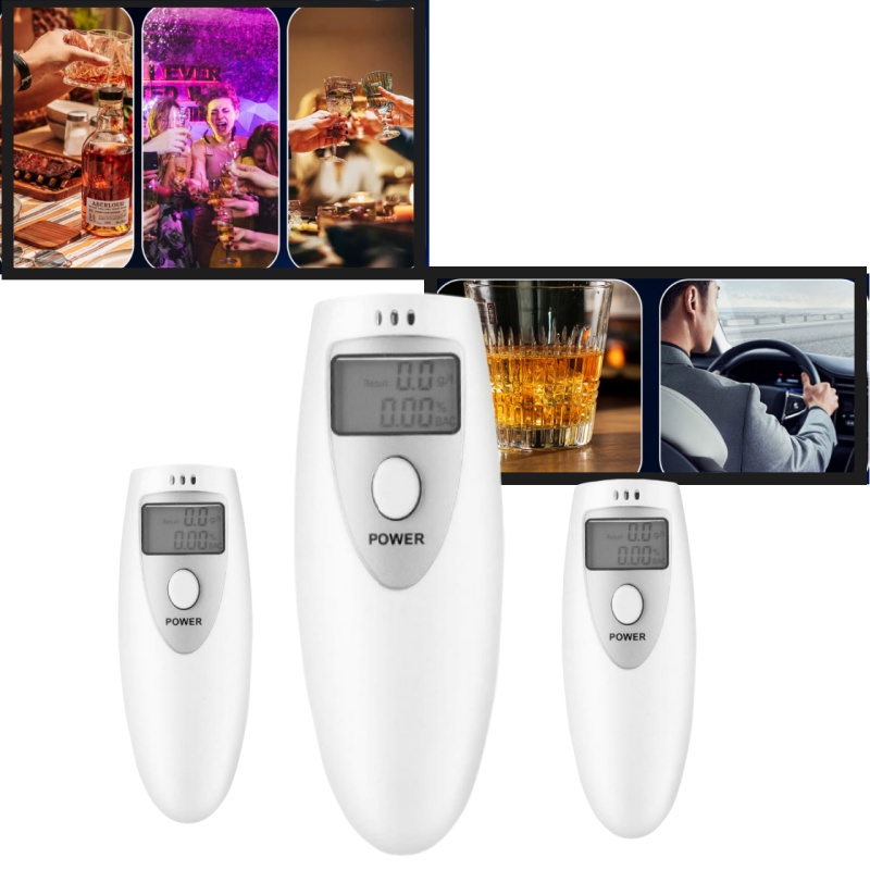 Portable Digital Breath Tester Breathalyzer Professional Detector Analyzer LCD Display Accurate Detection
