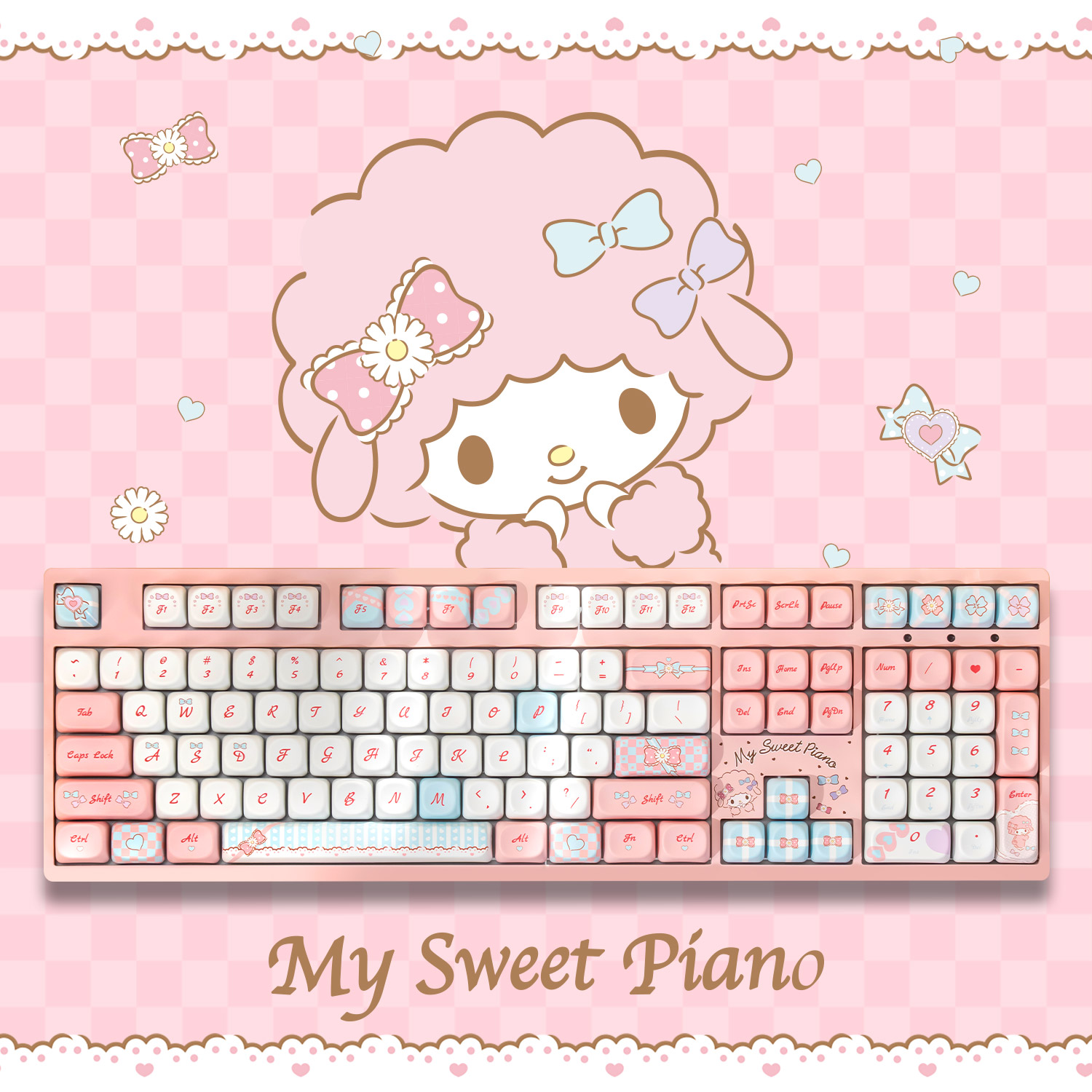Akko x Kuromi 3108 Mechanical Keyboard 2.4GHz & Wired Cute Cartoon Anime Keyboard for Mechanical Keyboard Fans