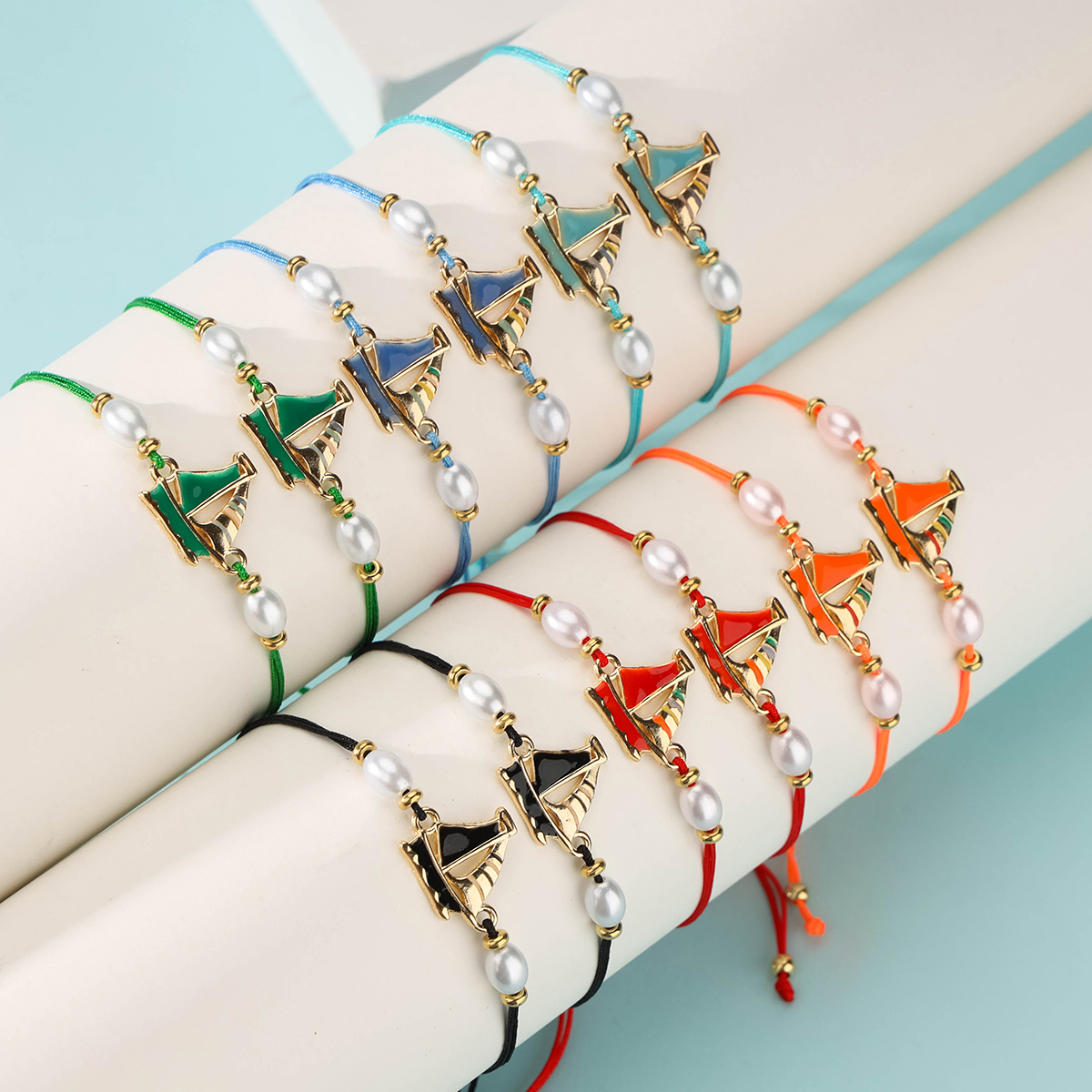 12pcs New Ocean Summer Beach Resort Surfing Yang Fan Bracelet Set