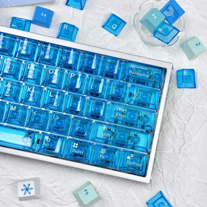 LOBO Custom Keycap Set Full Set of Transparent PC+PBT Keycaps Three-color Sublimation Keycaps Mad60 Ace60 Win60 Key Caps