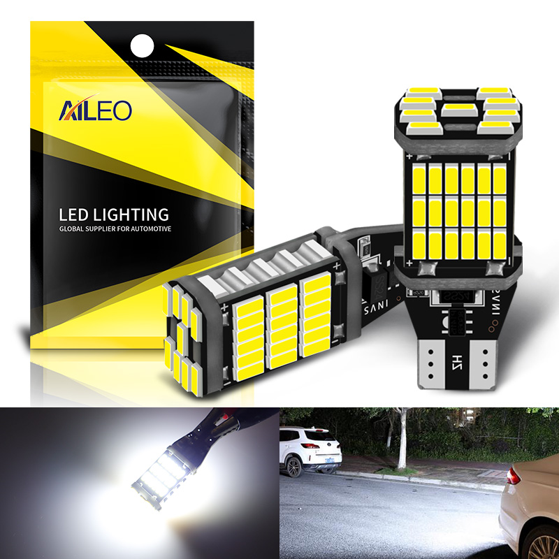 6PCS T15 W16W 921 912 T16 T10 902 LED Bulbs High Power 45pcs 4014SMD Super Bright 1200LM Replace for Car Reversing Light White