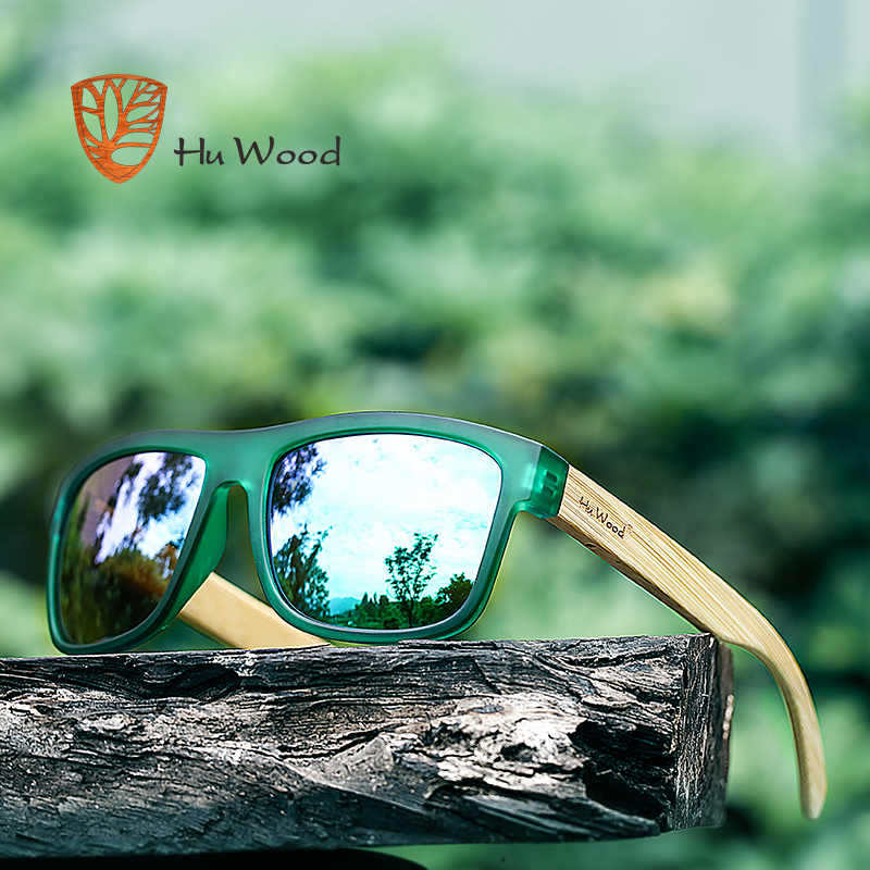 HU WOOD New Arrival Polarized Sun Glasses for Men Women Bamboo Sunglasses Red UV400 Lenses Sport Fashion Driving GR8010