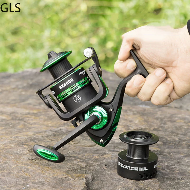 2026 High Quality Double Spools Metal Original Spinning Fishing Reel with Free Spare Spool 5.2:1 High Speed Carp Fishing Reels