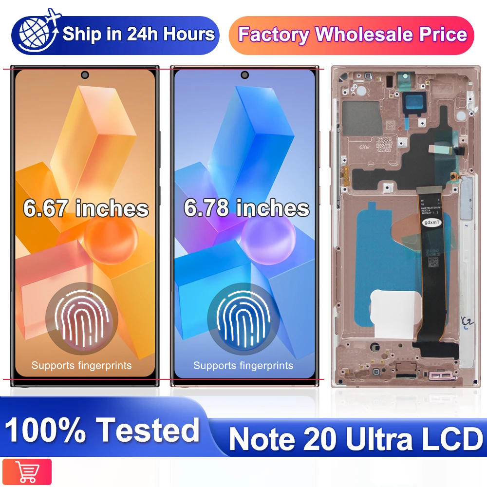 6.78" S22 Ultra Super Amoled for S22 Ultra Lcd Display with Frame S908B S908U Digital Touch Screen Replacement