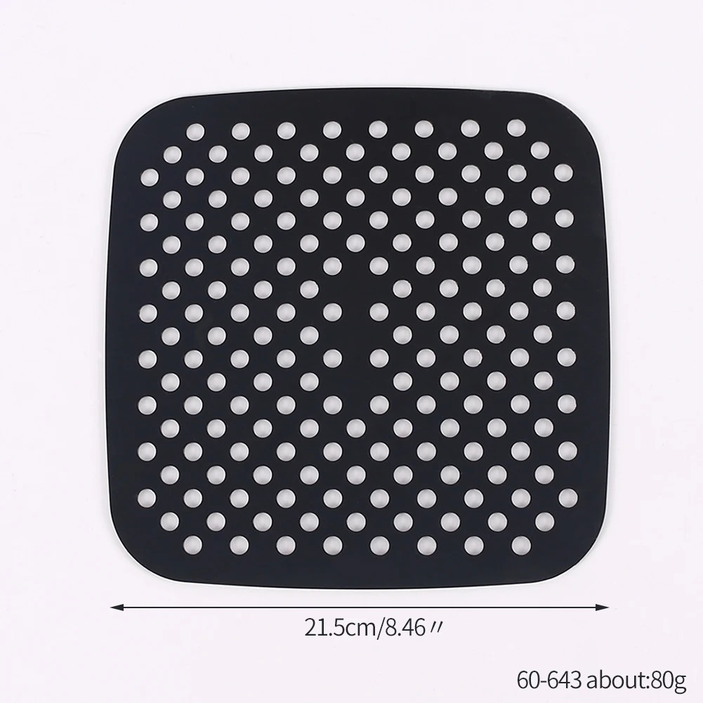 Reusable Air Fryer Silicone Liner Mat Non-Stick Baking Mat round Square Kitchen Accessory for Healthy Cooking