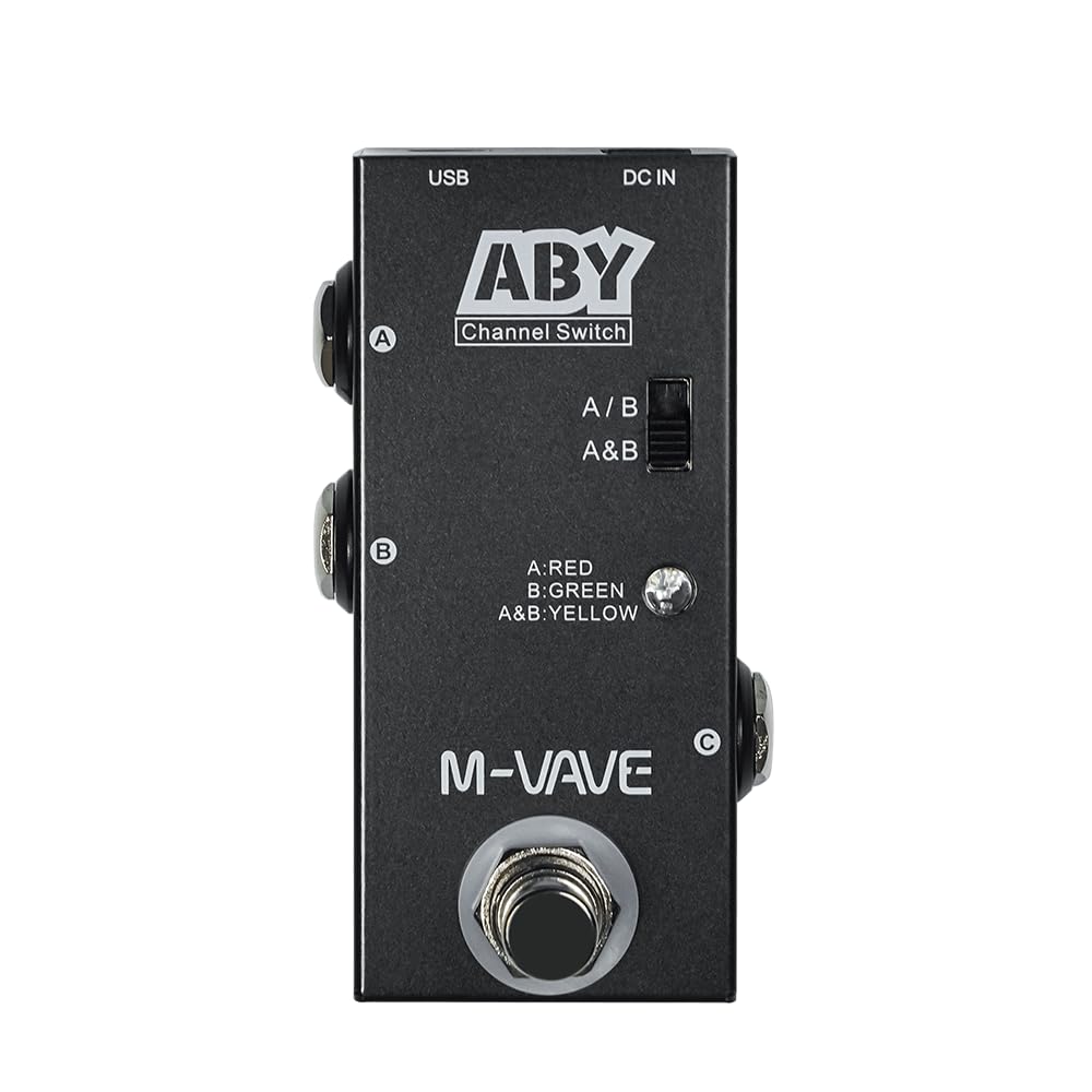 M-VAVE ABY True Bypass Mini AB Switch Pedal, Guitar Bass Line Selector Effect AB Box for Channel Switching & Live Performance