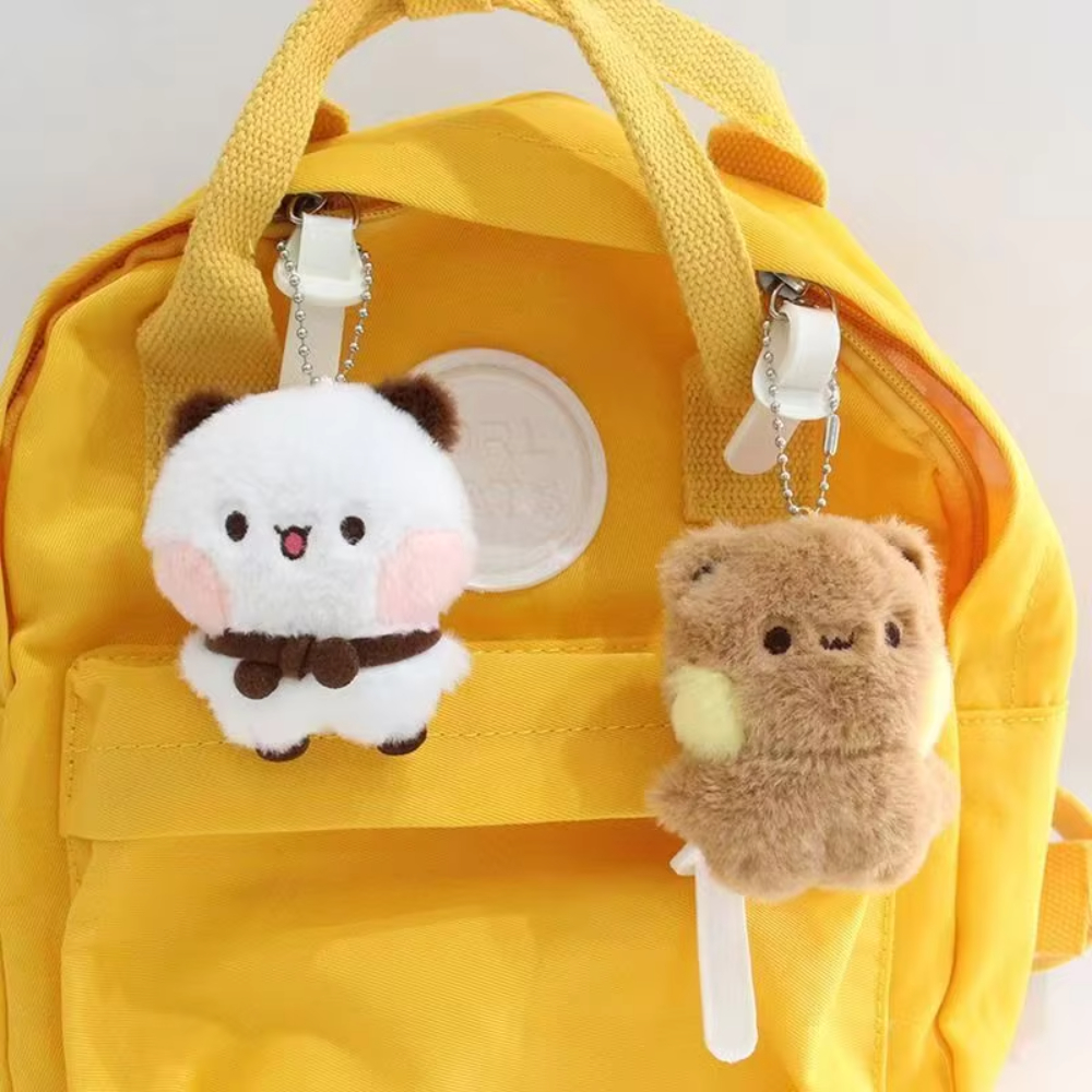 2pcs/set New Panda Bubu And Yier Pendant Dolls Cute Cartoon Panda Bear Doll Key Chain Backpack Pendant Couple