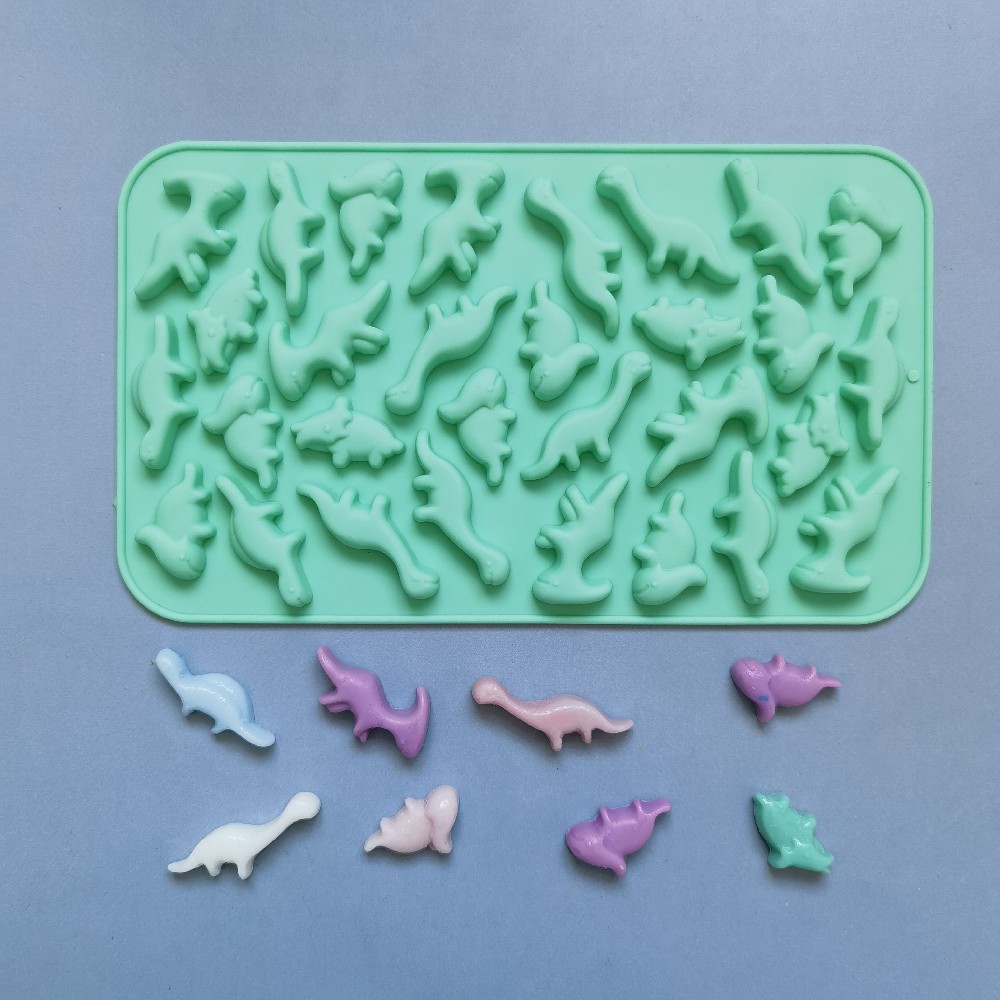 30 Cavity Silicone Dinosaur Candy Molds Gummy Jelly Candy Chocolate Mold Ice Cube Tray Mould Fondant Cake Decorating Tools