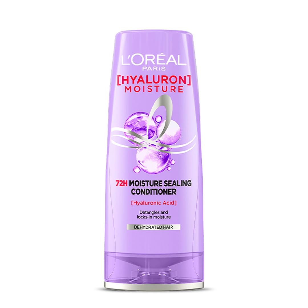 Loreal Paris Moisture Sealing Conditioner With Hyaluronic Acid For Dry & Dehydrated Hair, Adds Shine & Bounce, Hyaluron Moisture 72H 180ml