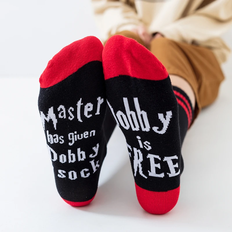 New High Quality Print Letter is Free Funny Men Socks Striped Women Novelty Chaussettes Femme Spring Streetwear Cotton Sokken