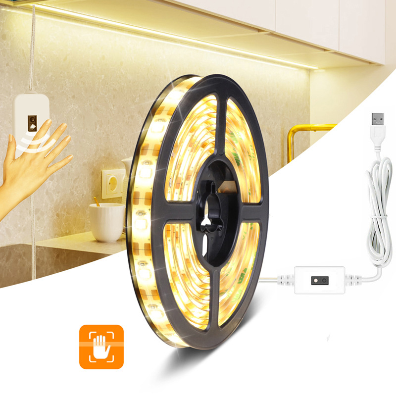 Hand Sweep Sensor LED Strip Light 1M/2M/3M 5V USB 2835 LED Backlight, LED Strip for TV & Under Cabinet