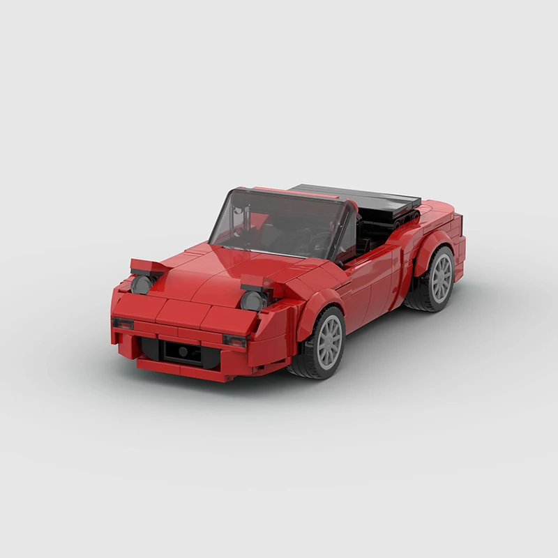 Mini Cabrio MOC Open Car Vehicle City Speed Champion Racer Runabout Building Blocks Brick Cabriolet Supercar Kids Toys Boys