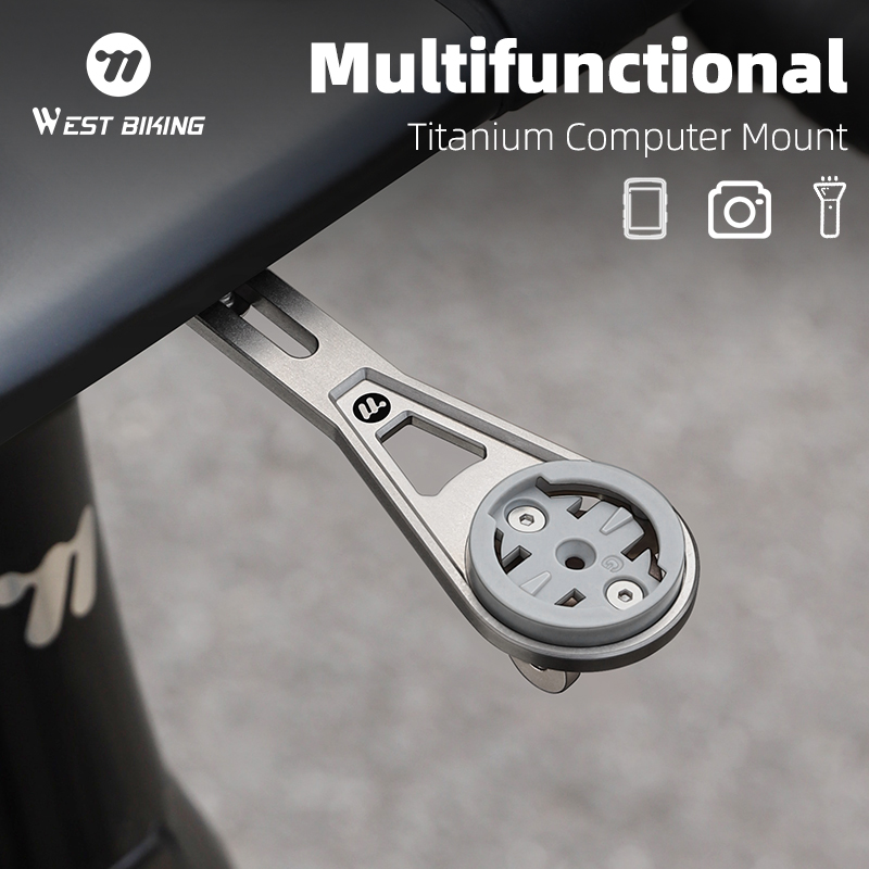 WEST BIKING Bike Odometer Bracket Multifunctional Titanium Alloy Stand Lightweight Adjustment Angle Odometer Extension Bracket