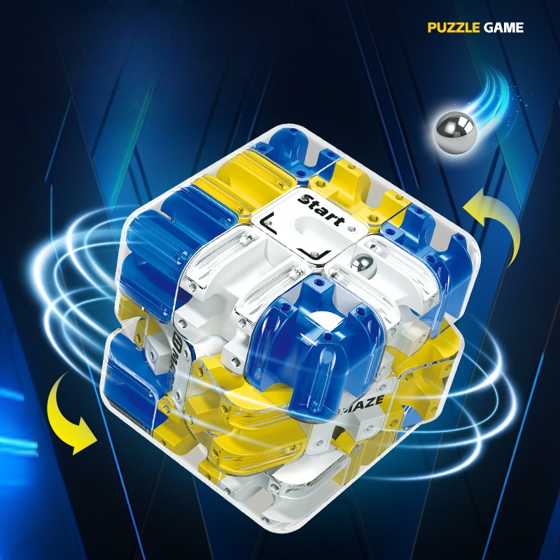 Novelty Fun 3D Maze Ball Interactive Puzzle Roller Cube STEM Learning Toy for Kids Teens Stress Relief Cognitive Skill Game