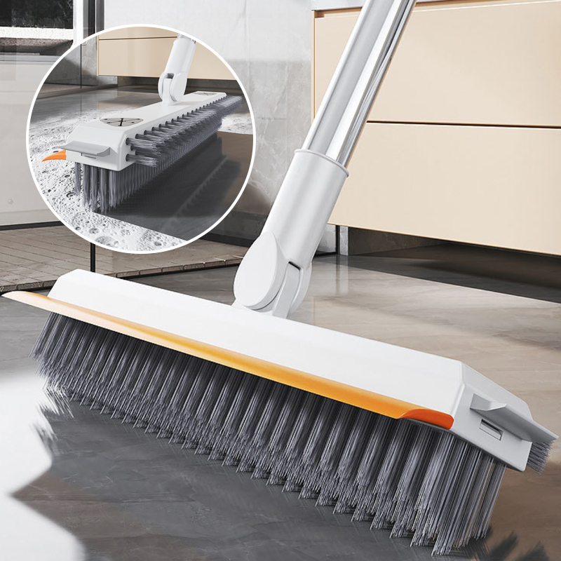 Scalable Long Handle Cleaning Brush Multifunctional Bathroom Floor Cleaning Brush Silicone Scraper Magic Broom Glass Wiper