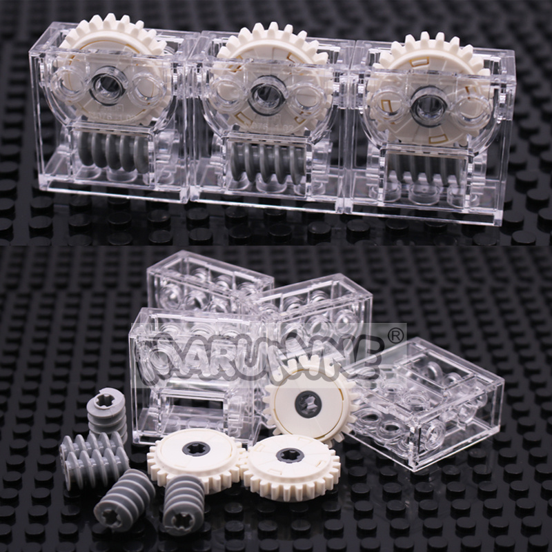 Marumine Gear Box MOC Building Block Technology Parts 76019 6588 4716 Machinery Automobile Worm Bricks Assembly Accessories