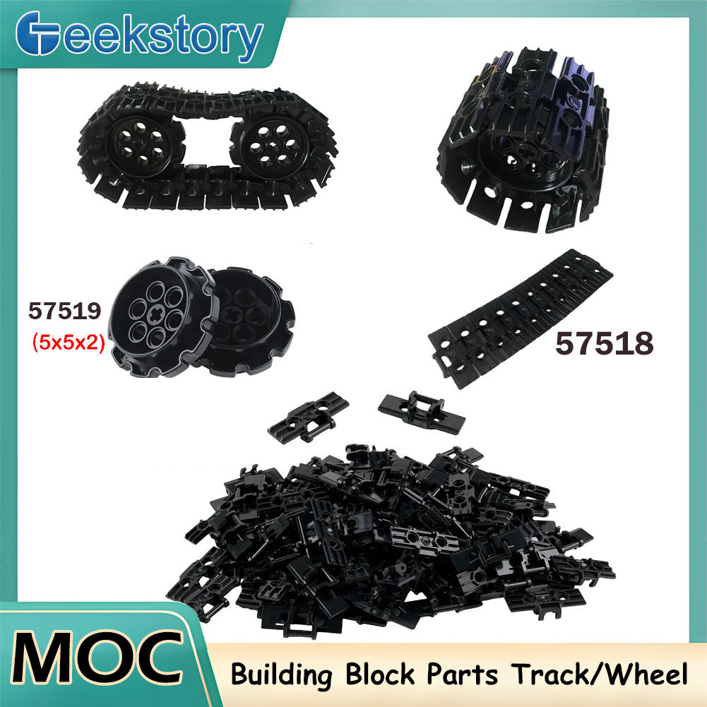 57518 Tank Track Wheel Technical Building Blocks Parts Wheels Gears Assembly Tank Chain Crawler Model Bricks Toy Accessories
