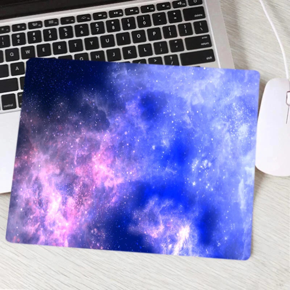 Stars Mouse Pad Non-Slip Base Durable Stitched Edge Desk Mat for Office