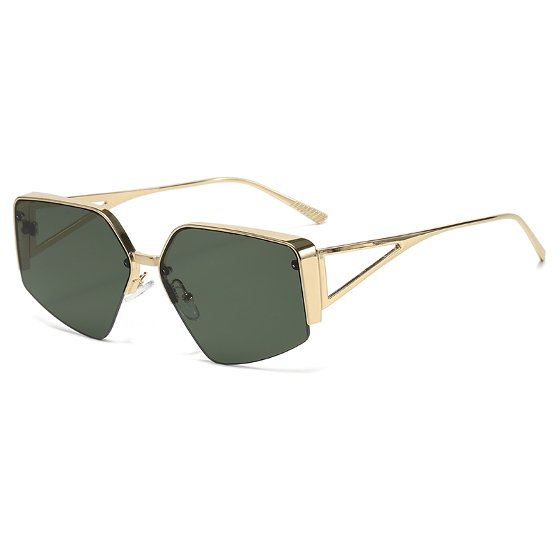 Driver Goggles High end Half frame Sunglasses Women Fashion Trend Polygonal Large frame Sun Glasses Sunscreen Cycling Eyewear