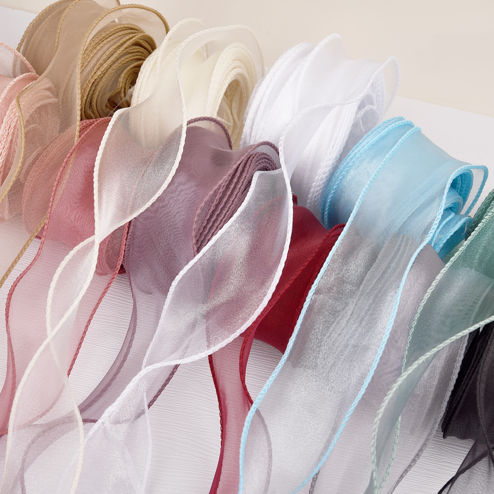 2.2m or 10m/Roll Chiffon Silk Ribbon Organza Satin for DIY Craft Gift Wrapping Decoration Wedding Bouquets Wreath Sewing Supplie