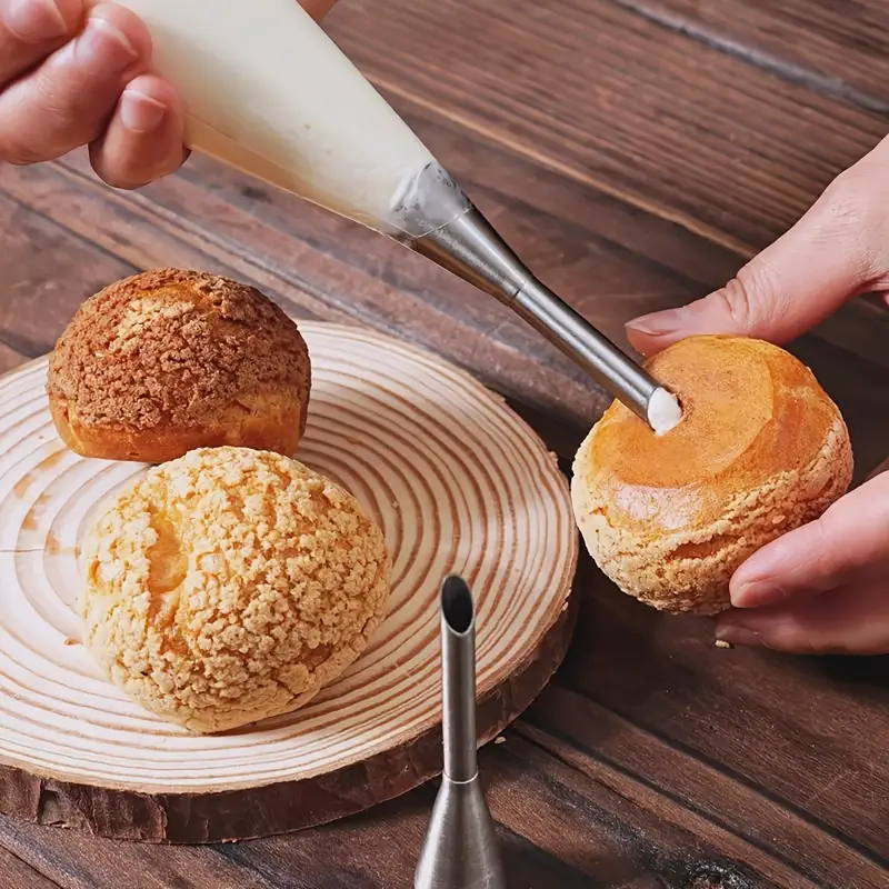 Stainless Steel Puff Mouth Cake Puff Cream Flower Squeezer Western Pastry Cake Baking Tool Framed Mouth Baking Set Puff Nozzle