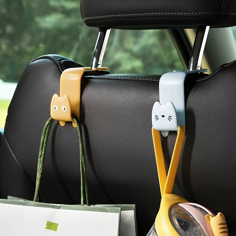 2pcs Adorable car hook, cartoon decoration for the rear seat of a car, creative multi-functional small storage hook