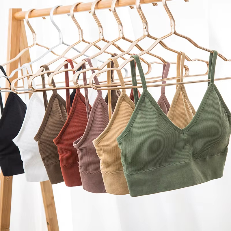 Women's Cotton Underwear Tube Tops Solid Color Top Fashion Push Up Comfort Bra Female Sports Tank Up Female Crop Top