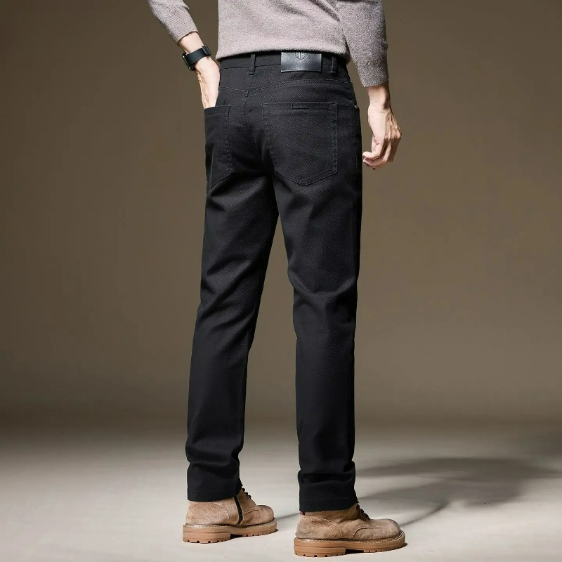 Men's Pants Casual Cotton Solid Color Spring Autumn Straight Business Work Pants High Quality Fashion Trousers Casual Pants
