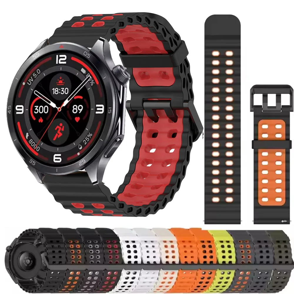 22mm Sport Silicone Bracelet For OnePlus Watch 3 2 2R/OnePlus 46mm Band For Oppo Watch X X2 4 Pro/Realme Watch 5 S2 S 2 3Pro