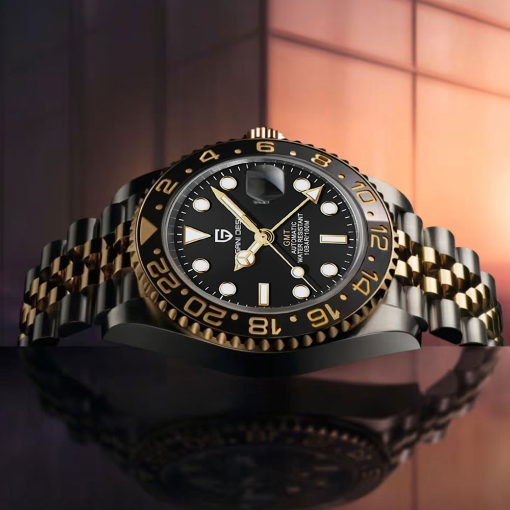 PAGANI DESIGN New PD-1662 Men Watch GMT 40mm Mechanical Watch Top Brand Sapphire Glass Sports Waterproof Watch Relogio Masculino